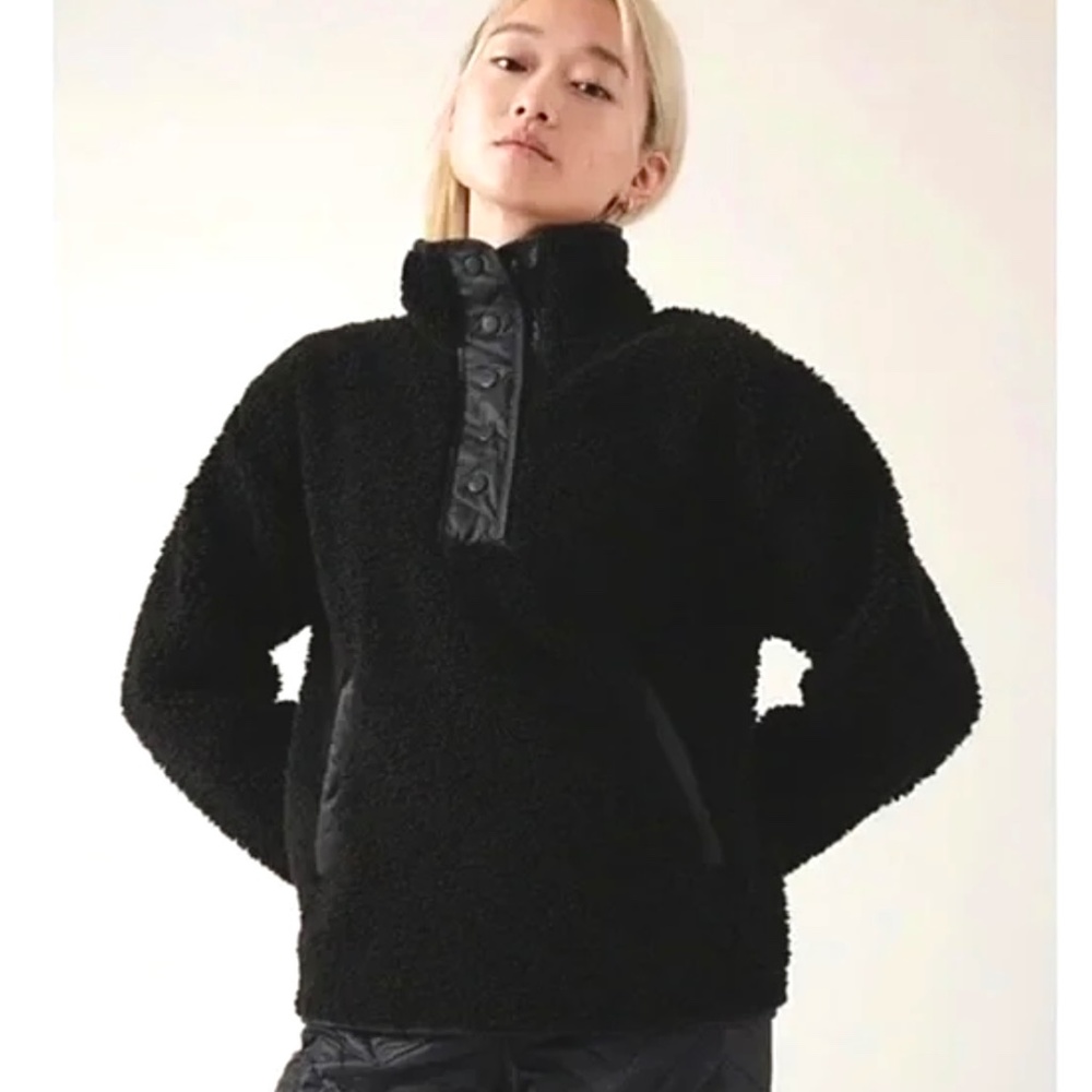 🆕NWT Athleta Cozy Sherpa Snap Sweatshirt ▪️Size M